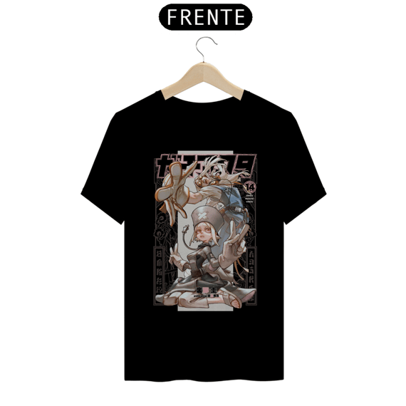 Camiseta Gachiakuta August e Eishia