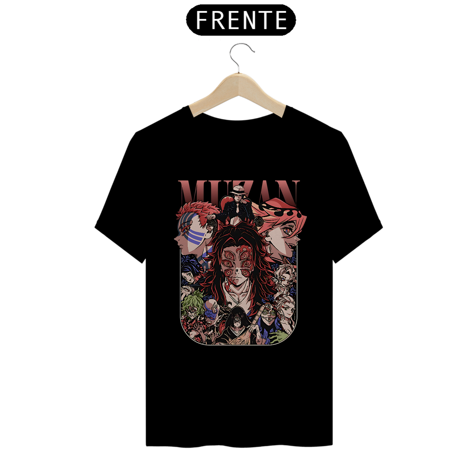 Camiseta Demon Slayer Muzan e Posições Superiores