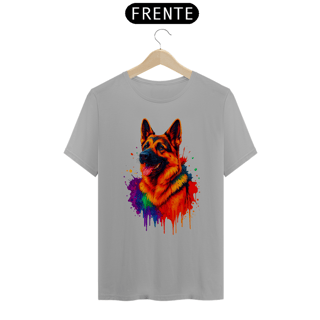 Nome do produto Camiseta Pastor Alemão Arte Color Splash