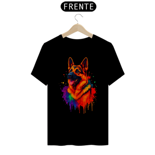 Nome do produto Camiseta Pastor Alemão Arte Color Splash