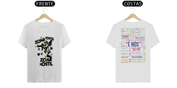 camiseta branca premium zona hostil 21 rj