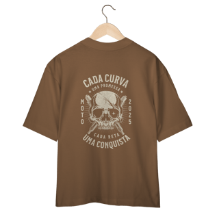 Nome do produtoCamiseta Oversized Cada Curva Uma Promessa