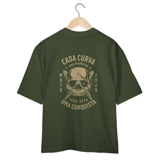 Nome do produtoCamiseta Oversized Cada Curva Uma Promessa