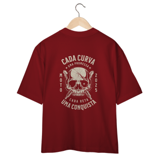 Nome do produtoCamiseta Oversized Cada Curva Uma Promessa