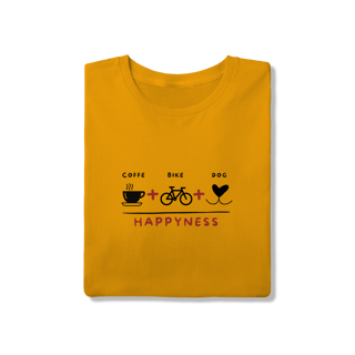 Nome do produto T-Shirt Quality - Coffee + Bike + Dog = Hapyness