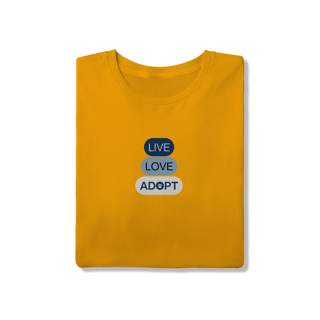 Nome do produto T-Shirt Quality - Live, Love, Adopt Blue