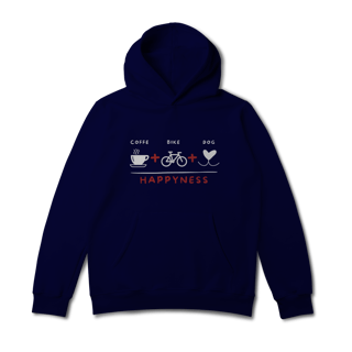 Nome do produto Moletom Prime Canguru - Coffee + Bike + Dog = Happyness