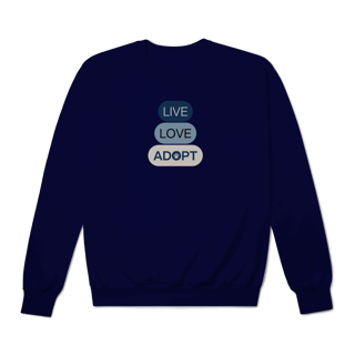 Nome do produto Moletom Prime Fechado - Live, Love, Adopt Blue