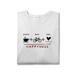 Nome do produto T-Shirt Plus Size - Coffee + Bike + Dog = Hapyness