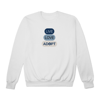 Nome do produto Moletom Prime Fechado - Live, Love, Adopt Blue