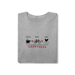 Nome do produto T-Shirt Quality - Coffee + Bike + Dog = Hapyness