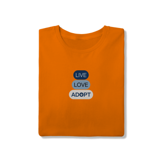 Nome do produto T-Shirt Quality - Live, Love, Adopt Blue