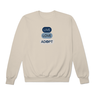 Nome do produto Moletom Prime Fechado - Live, Love, Adopt Blue