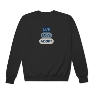 Nome do produto Moletom Prime Fechado - Live, Love, Adopt Blue