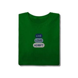 Nome do produto T-Shirt Quality - Live, Love, Adopt Blue