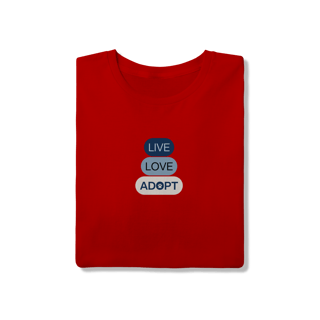 Nome do produto T-Shirt Quality - Live, Love, Adopt Blue