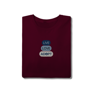 Nome do produto T-Shirt Quality - Live, Love, Adopt Blue