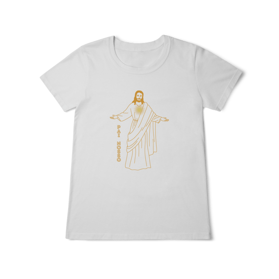 Camiseta Feminina Baby Long Classic - Jesus - Pai Nosso