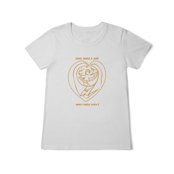 Camiseta Feminina Baby Long Classic - Jesus, Maria e José  - Minha Família
