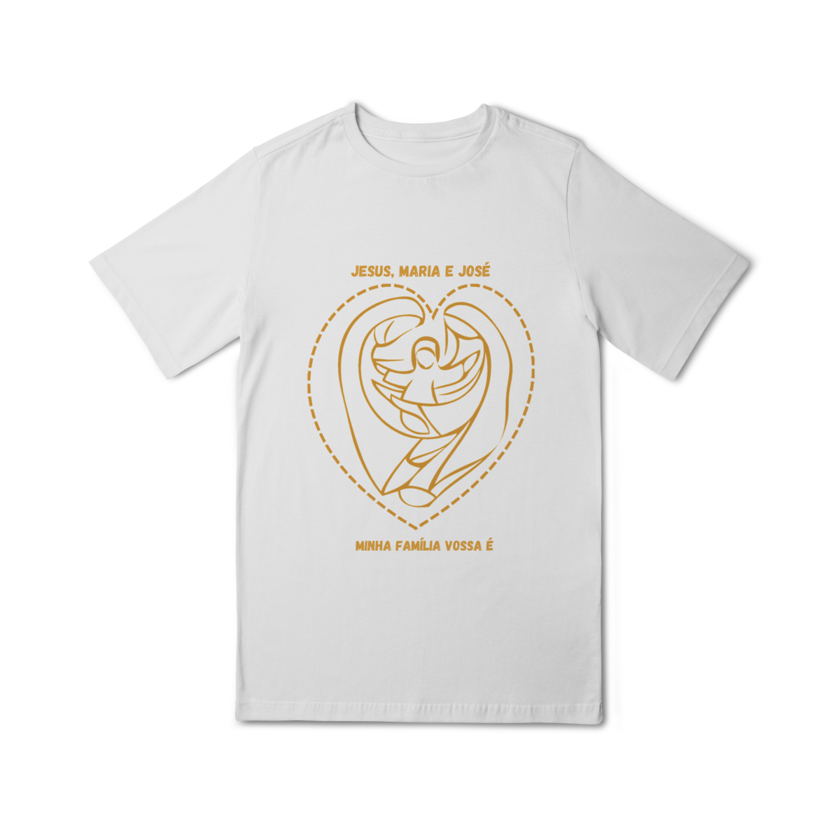 Camiseta Quality Infantil (10 a 14) - Jesus, Maria e José  - Minha Família