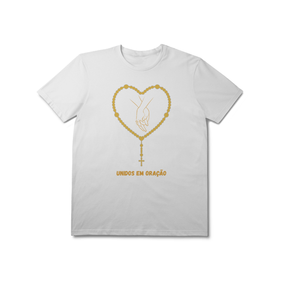  Camiseta Unissex T-Shirt Prime - Unidos em oração - Terço