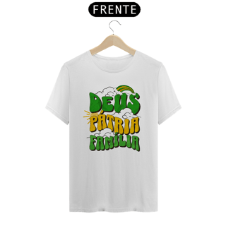 Nome do produto Camiseta Unissex Deus, Pátria, Família