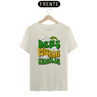 Nome do produto Camiseta Unissex Deus, Pátria, Família