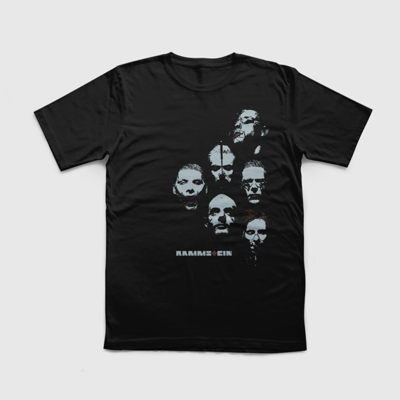 Camiseta Regular - Rammstein Heads