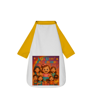 Nome do produto Lulu e Seu Abraço Colorido - Camisa Pet Dog Oficial