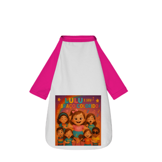 Nome do produto Lulu e Seu Abraço Colorido - Camisa Pet Dog Oficial