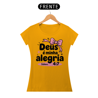 Nome do produto T-Shirt Feminina - Deus é minha alegria 