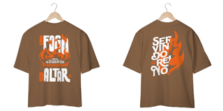 Nome do produto T-Shirt Oversized Unissex - Fogo no altar