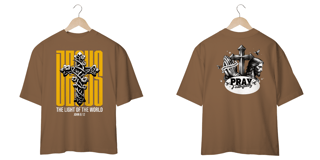 Nome do produto T-Shirt Oversized Unissex - Deus the light of the world