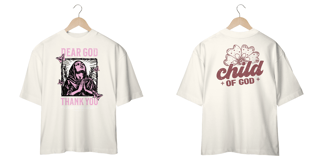 Nome do produto T-Shirt Oversized Unissex - Dear God thank you