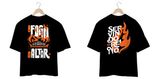 Nome do produto T-Shirt Oversized Unissex - Fogo no altar
