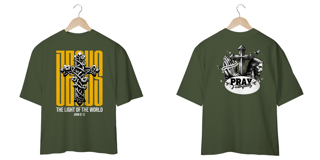 Nome do produto T-Shirt Oversized Unissex - Deus the light of the world