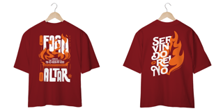 Nome do produto T-Shirt Oversized Unissex - Fogo no altar