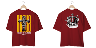 Nome do produto T-Shirt Oversized Unissex - Deus the light of the world