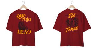 Nome do produto T-Shirt Oversized Unissex - Que ruja o leão 