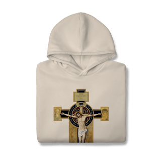 Nome do produto Moletom - Cruz com Medalha de São Bento - IESVS NAZARENVS REX IVDÆORVM