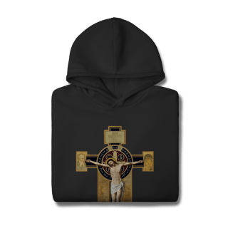 Nome do produto Moletom - Cruz com Medalha de São Bento - IESVS NAZARENVS REX IVDÆORVM