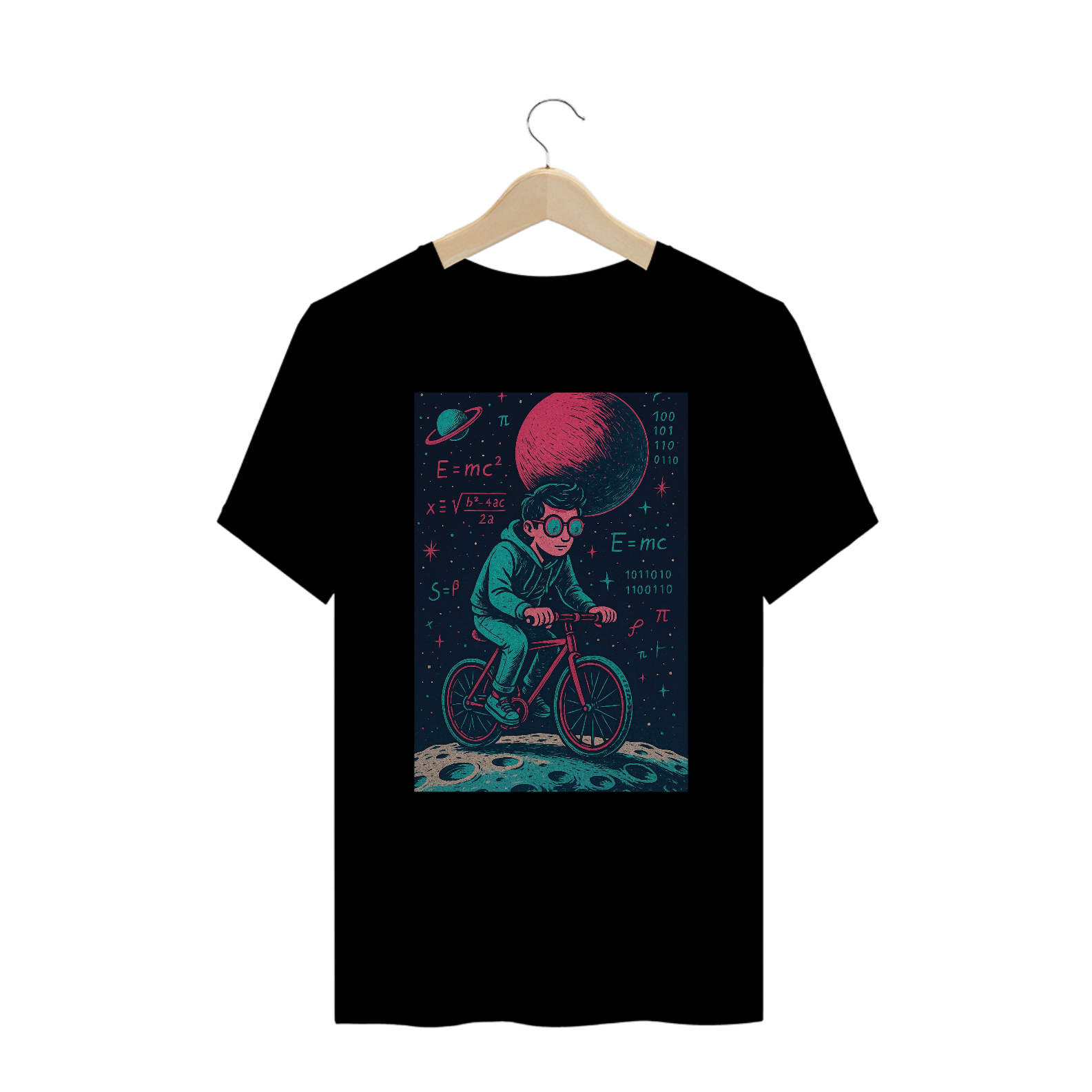 Camiseta Nerd Cósmica – Ciclista no Espaço