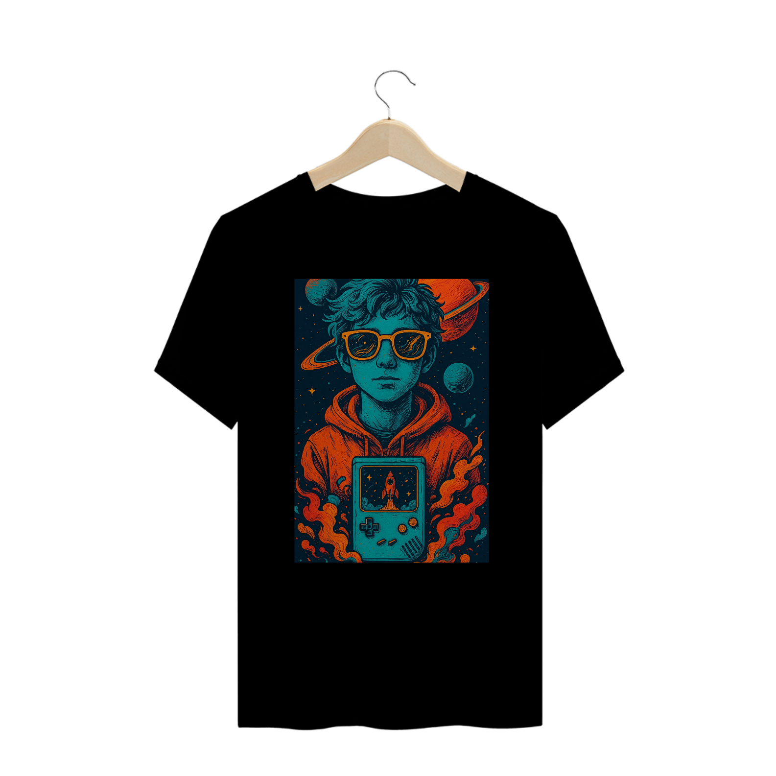 Camiseta Nerd Retro Gamer Espacial