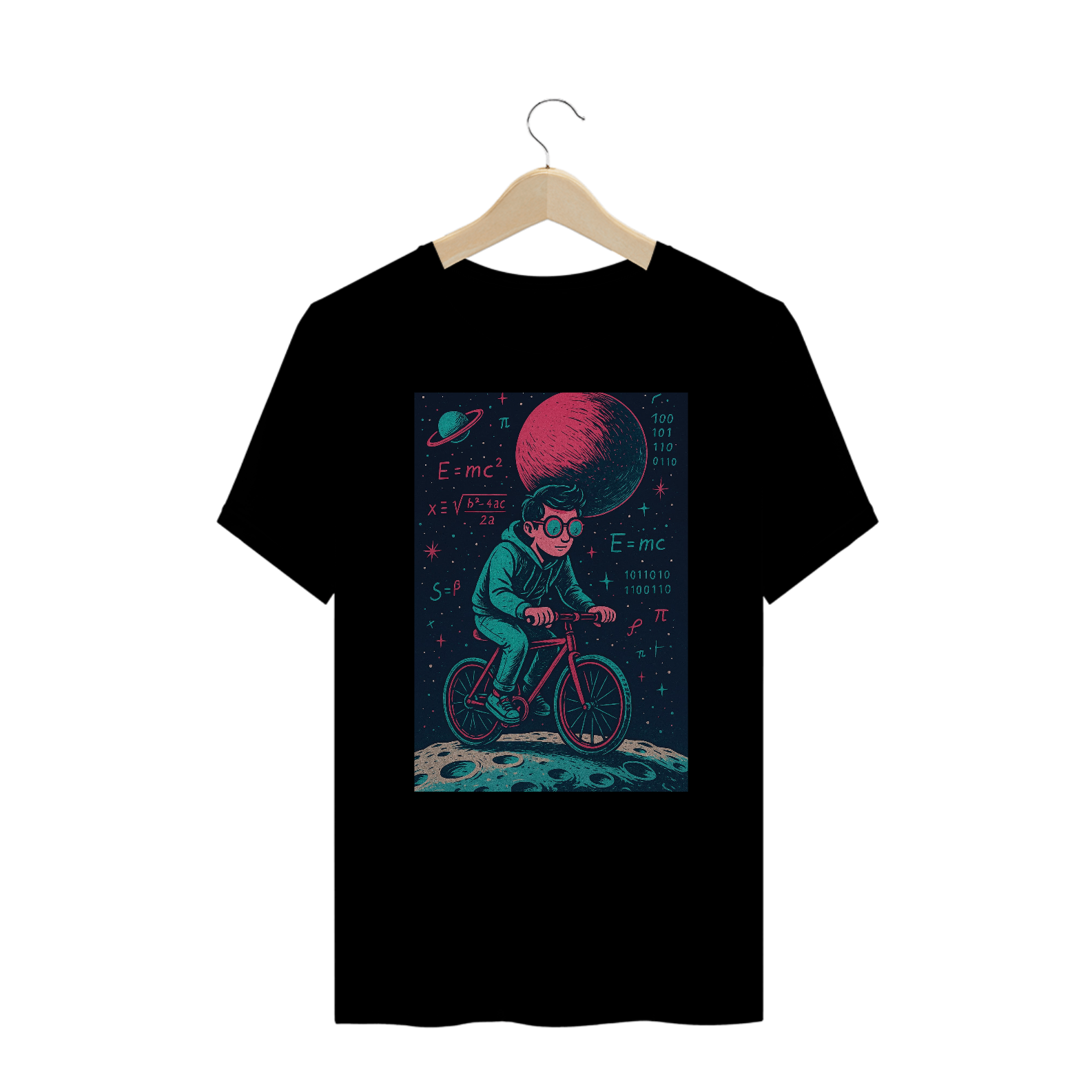 Camiseta Nerd Cósmica – Ciclista no Espaço