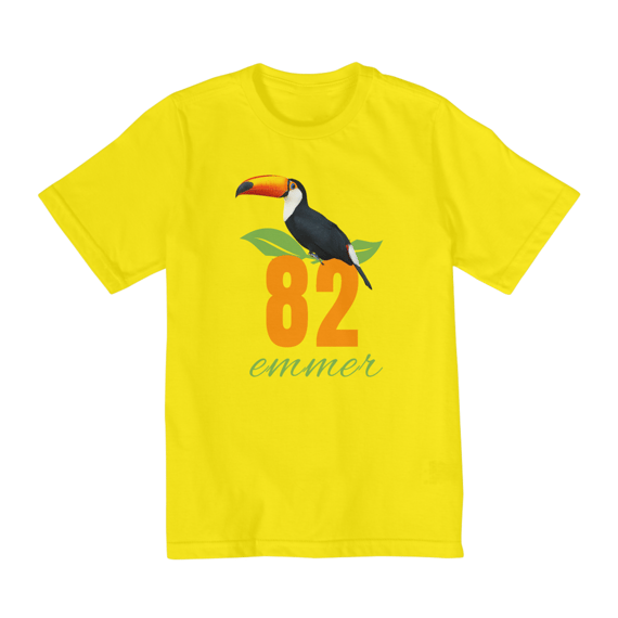 T-shirt quality infantil - 2 a 8 anos - linha Brasil estampa tucano emmer82