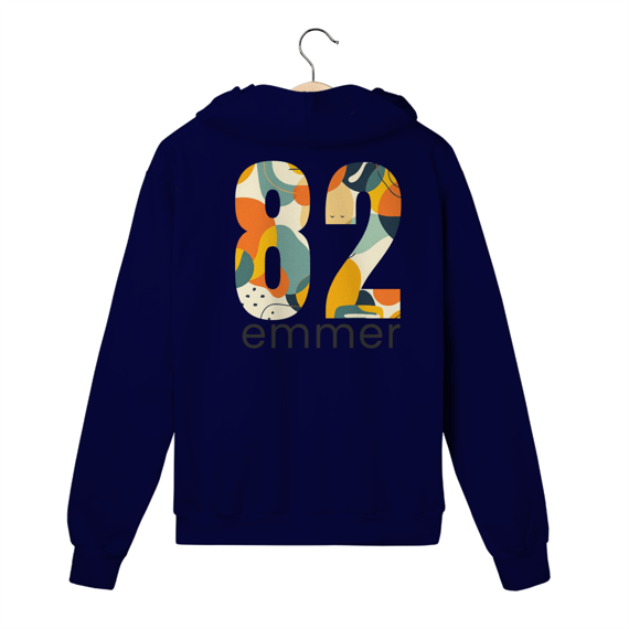 Moletom prime com ziper linha aquarela number