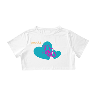 Nome do produto Cropped LINHA CLEAN WAY ESTAMPA HEART BUTTERFLY