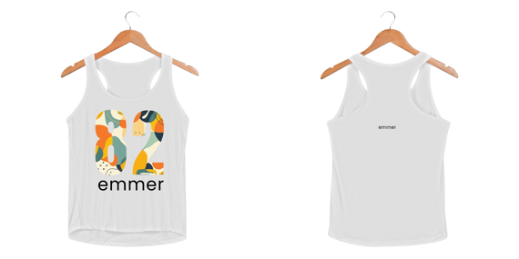 Regata feminina sport dry uv linha aquarela number