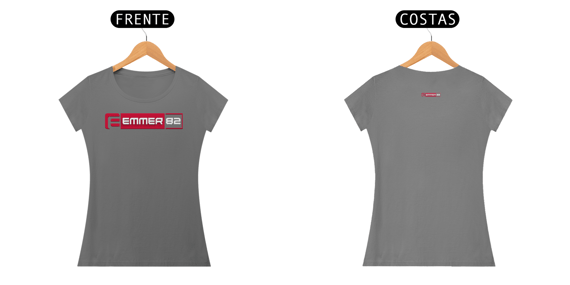 Camiseta baby long  estonada linha new age estampa vermelha