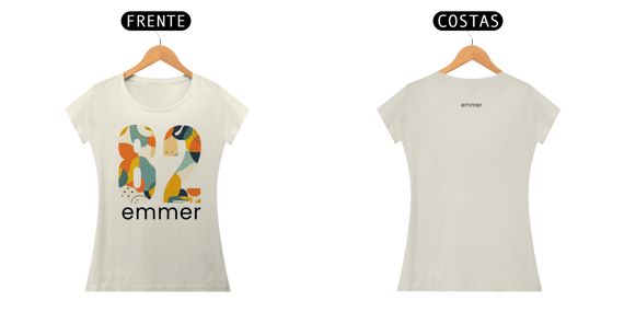 Camiseta baby long pima linha aquarela number